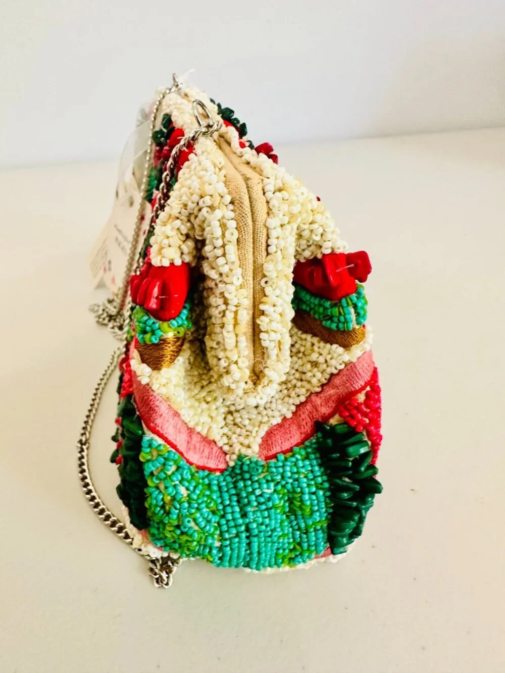 TIK TOK VIRAL HANDCRAFTED IN INDIA BEADED CLUTCH SHOULDER BAG - Picture 6 of 10